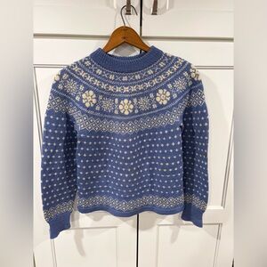 Blue Fair Isle Crewneck Sweater - Women's